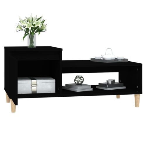 Coffee Table Black 100x50x45cm Engineered Wood - Image 4