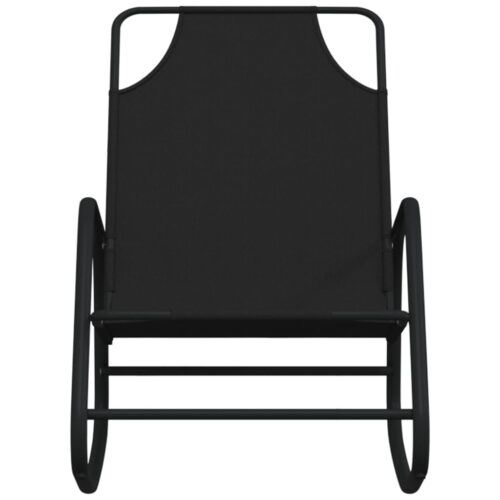 Rocking Sun Loungers 2pcs Black Steel Textilene - Image 4