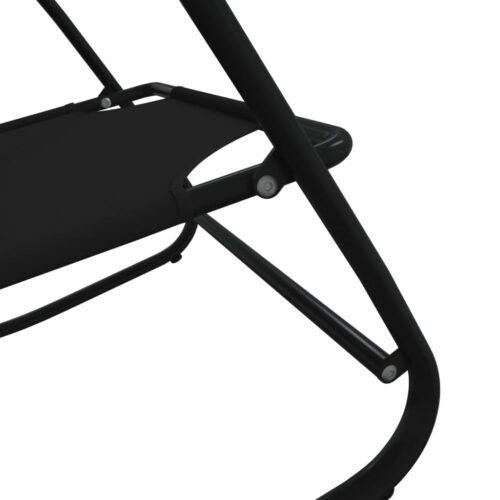 Rocking Sun Loungers 2pcs Black Steel Textilene - Image 6