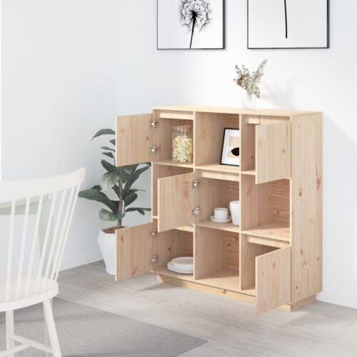 Highboard 110.5x35x117cm Solid Wood Pine - Image 6