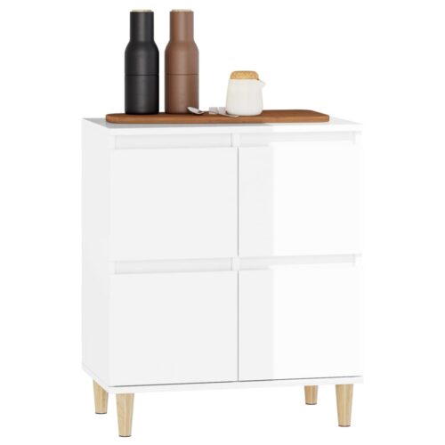 Sideboard High Gloss White 60x35x70cm Engineered Wood - Image 4
