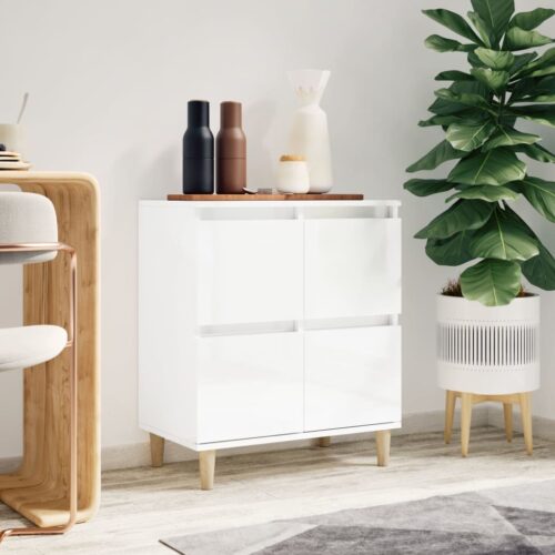 Sideboard High Gloss White 60x35x70cm Engineered Wood - Image 12
