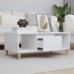 Coffee Table White 90x50x36.5cm Engineered Wood