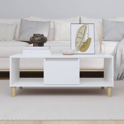 Coffee Table White 90x50x36.5cm Engineered Wood - Image 3
