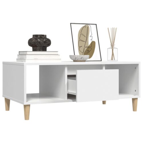 Coffee Table White 90x50x36.5cm Engineered Wood - Image 5