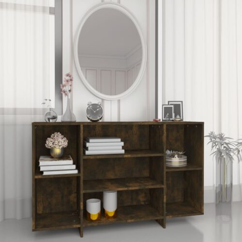 Sideboard Smoked Oak 120x30x75cm Engineered Wood