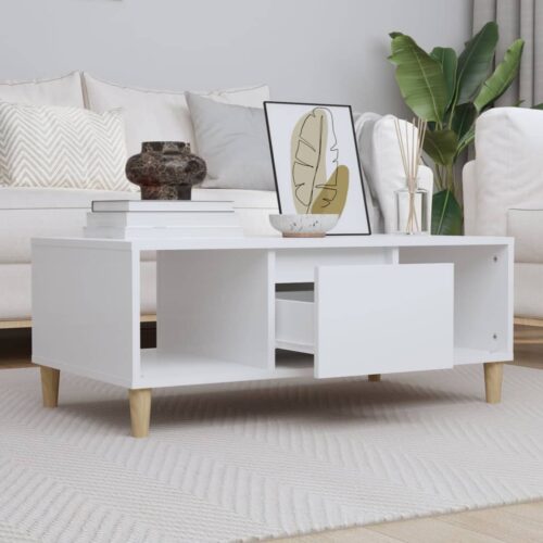 Coffee Table White 90x50x36.5cm Engineered Wood - Image 11