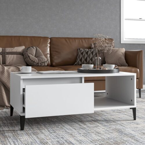 Coffee Table White 90x50x36.5cm Engineered Wood