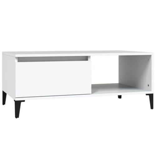 Coffee Table White 90x50x36.5cm Engineered Wood - Image 2