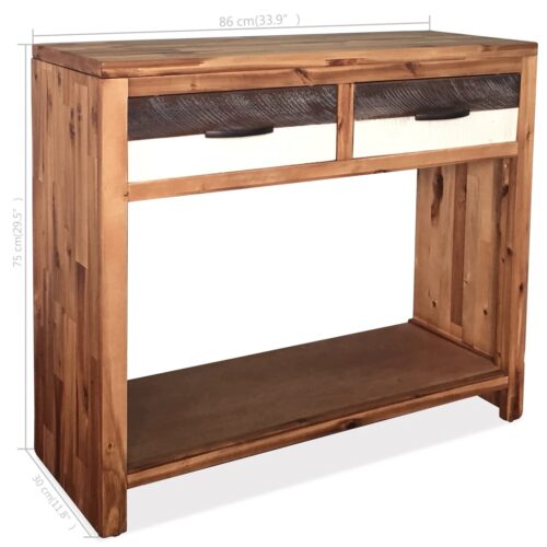 Console Table Solid Acacia Wood 86x30x75cm - Image 7