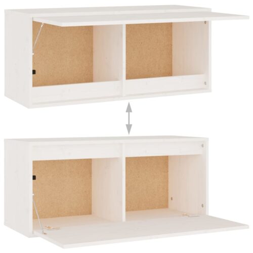 4pcs TV Cabinets White Solid Wood Pine - Image 6