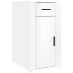 High Gloss Desk Cabinet Office Printer File Storage Rack Drawer Side Table White