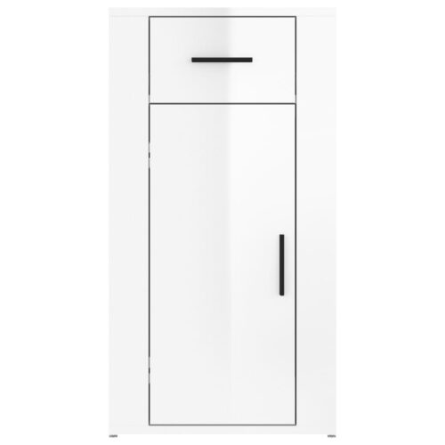 High Gloss Desk Cabinet Office Printer File Storage Rack Drawer Side Table White - Image 6