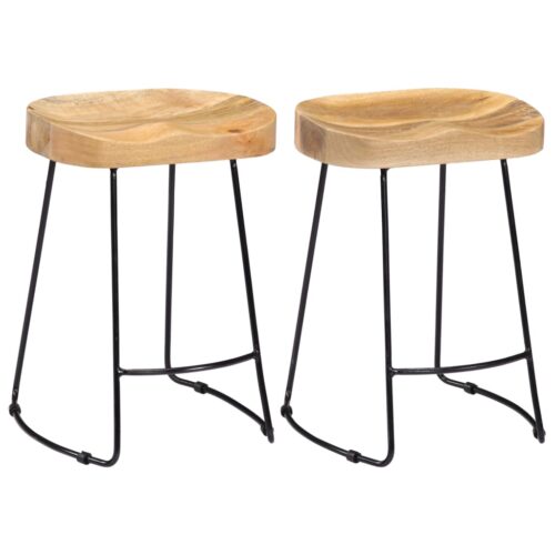 Gavin Bar Stools 2pcs Solid Mango Wood