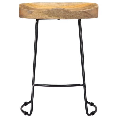 Gavin Bar Stools 2pcs Solid Mango Wood - Image 3