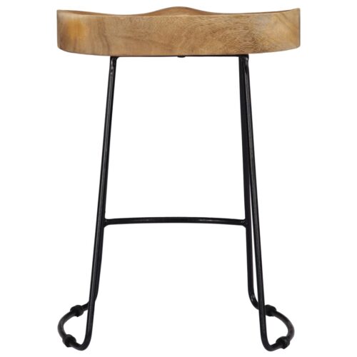 Gavin Bar Stools 2pcs Solid Mango Wood - Image 4