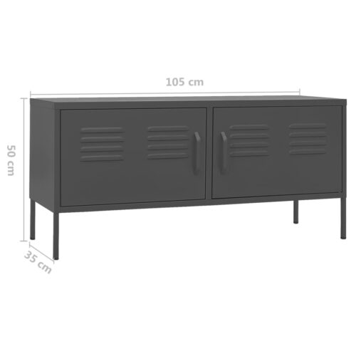 TV Cabinet Anthracite 105x35x50cm Steel - Image 9