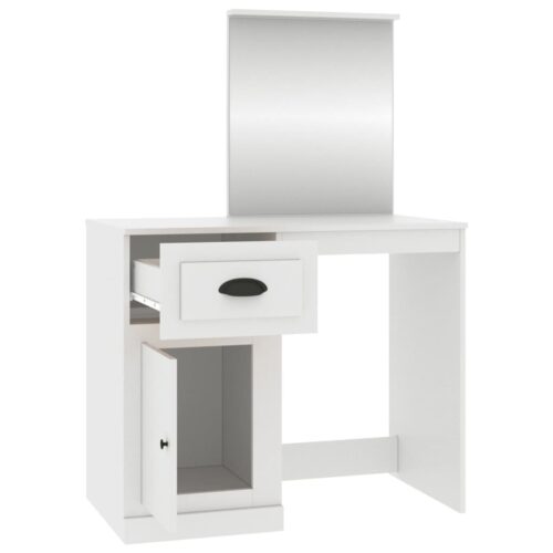 Dressing Table with Mirror White 90x50x132.5cm Engineered Wood - Image 7