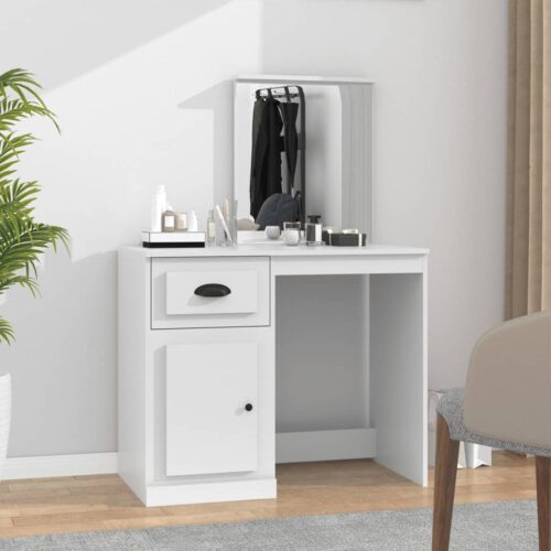 Dressing Table with Mirror White 90x50x132.5cm Engineered Wood - Image 12