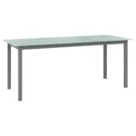 Garden Table Grey 190x90x74cm Aluminium Glass