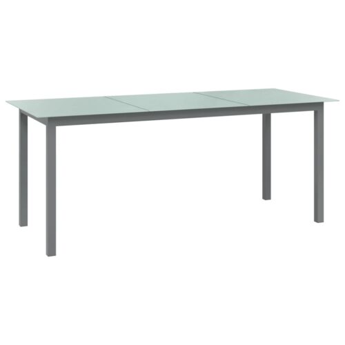 Garden Table Grey 190x90x74cm Aluminium Glass