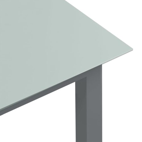 Garden Table Grey 190x90x74cm Aluminium Glass - Image 4