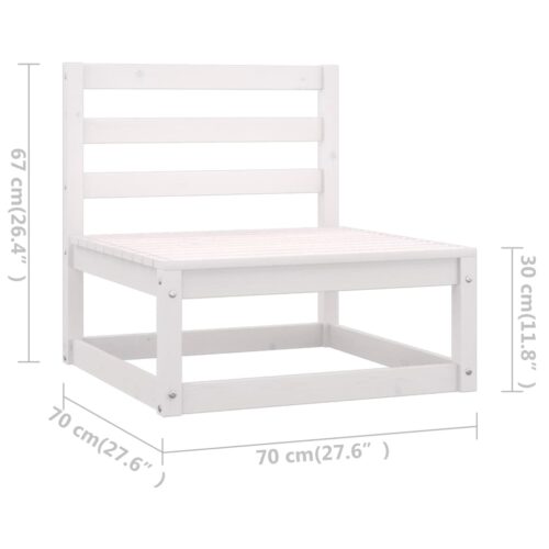 Garden 3-Seater Sofa White Solid Pinewood - Image 9