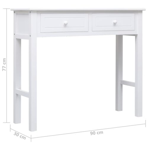 Console Table White 90x30x77cm Wood - Image 8