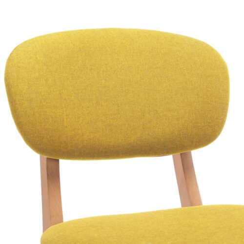 Bar Stools 2pcs Mustard Yellow Fabric - Image 6