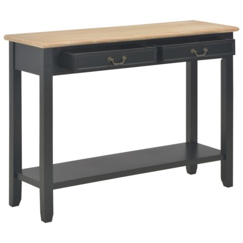 Console Table Black 110x35x80cm Wood - Image 2