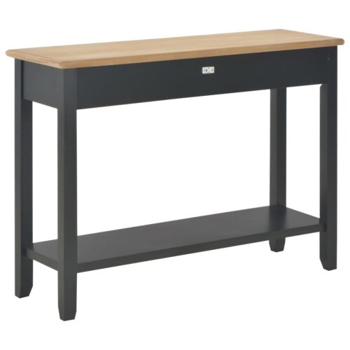 Console Table Black 110x35x80cm Wood - Image 4