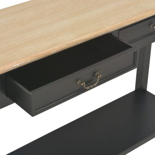 Console Table Black 110x35x80cm Wood - Image 7
