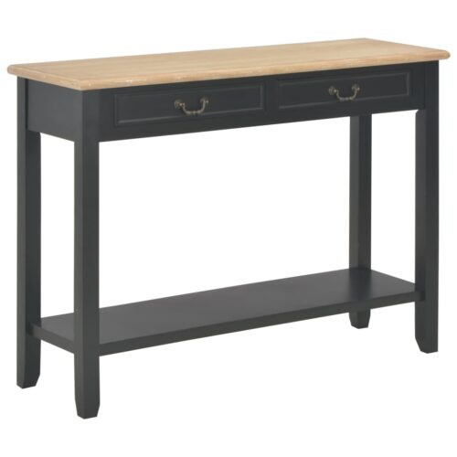 Console Table Black 110x35x80cm Wood - Image 9