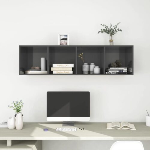 Wall Mounted Storage Shelf Entertainment Unit TV Stand Cabinet Bookshelf Rack - Image 6