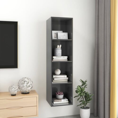 Wall Mounted Storage Shelf Entertainment Unit TV Stand Cabinet Bookshelf Rack - Image 7