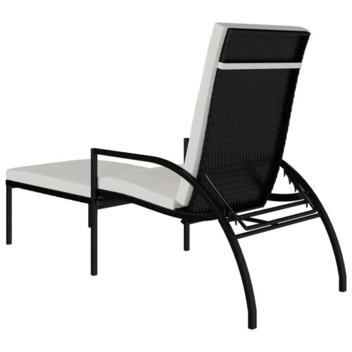 Outdoor Footrest Sun Lounger PE Rattan Wicker Garden Patio Recliner Beach Chair - Image 5