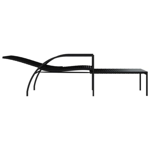Outdoor Footrest Sun Lounger PE Rattan Wicker Garden Patio Recliner Beach Chair - Image 6