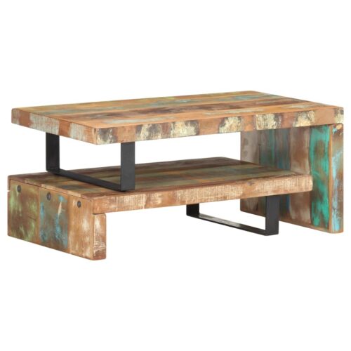 2-Piece Coffee Table Set Solid Reclaimed Wood - Image 2