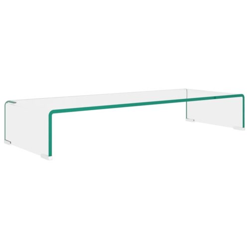 TV Stand Monitor Riser Glass Clear 80x30x13cm