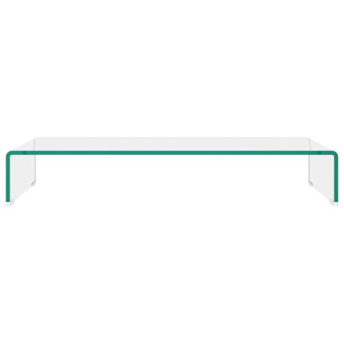 TV Stand Monitor Riser Glass Clear 80x30x13cm - Image 3