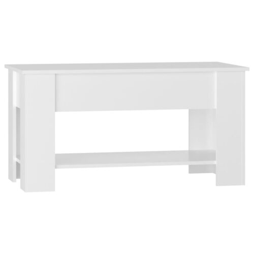 Coffee Table High Gloss White 101x49x52cm Engineered Wood - Image 3