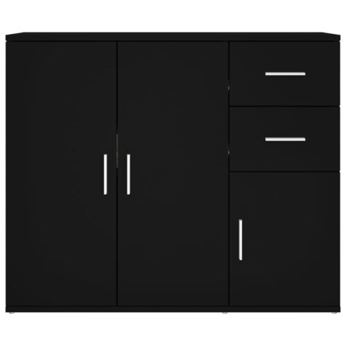 Sideboard Black 91x29.5x75cm Engineered Wood - Image 6