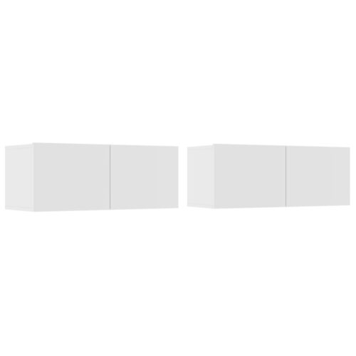 4-Piece Set Wooden TV Cabinet Entertainment Unit Stand Storage Shelf Table White - Image 5
