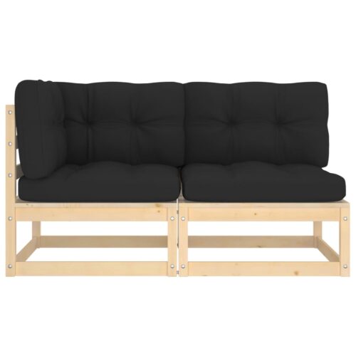 2-Piece Garden Lounge Set with Cushions Solid Pinewood - Image 2
