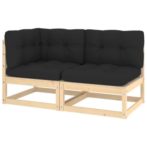 2-Piece Garden Lounge Set with Cushions Solid Pinewood - Image 9