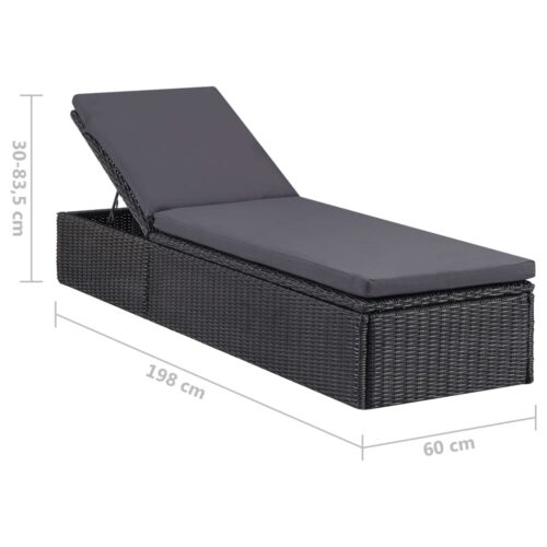 Outdoor Sun Lounger Wicker Rattan Garden Patio Recliner Lounge Chair Furniture - Image 6