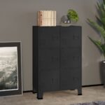 Industrial Storage Chest Black 75x40x115cm Metal