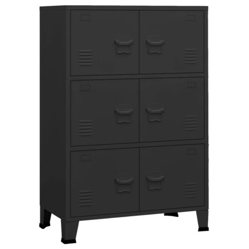 Industrial Storage Chest Black 75x40x115cm Metal - Image 2
