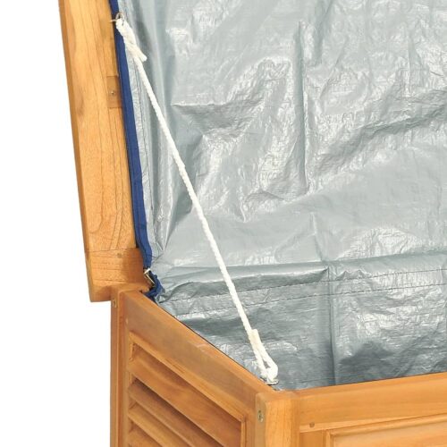 Garden Storage Box with Bag 90x50x58cm Solid Wood Teak - Image 8