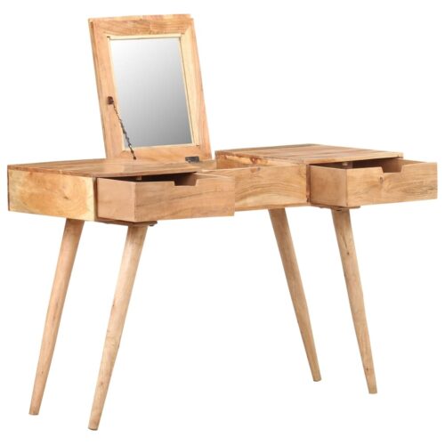 Dressing Table with Mirror 112x45x76cm Solid Acacia Wood